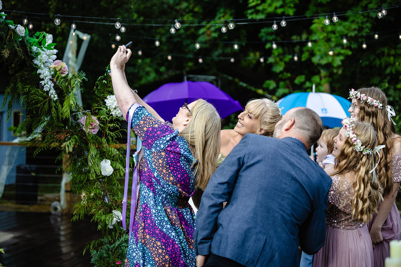 Deb Reed Celebrant Colchester Essex, posing for a selfie at Gary and Kelly's vow renewal.
