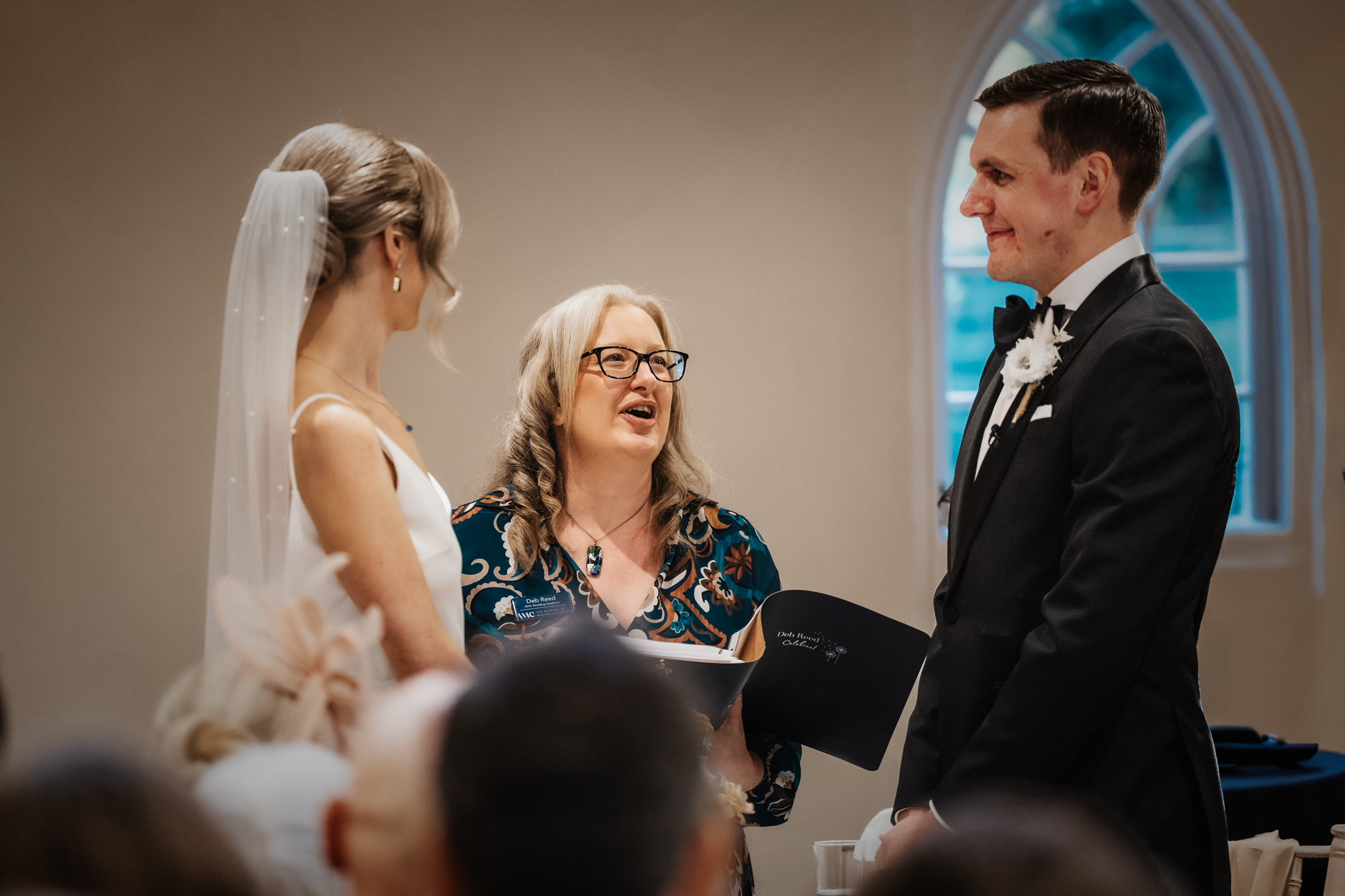 Deb Reed Celebrant Colchester Essex, performing the ceremony at Jackson and Anna's wedding.