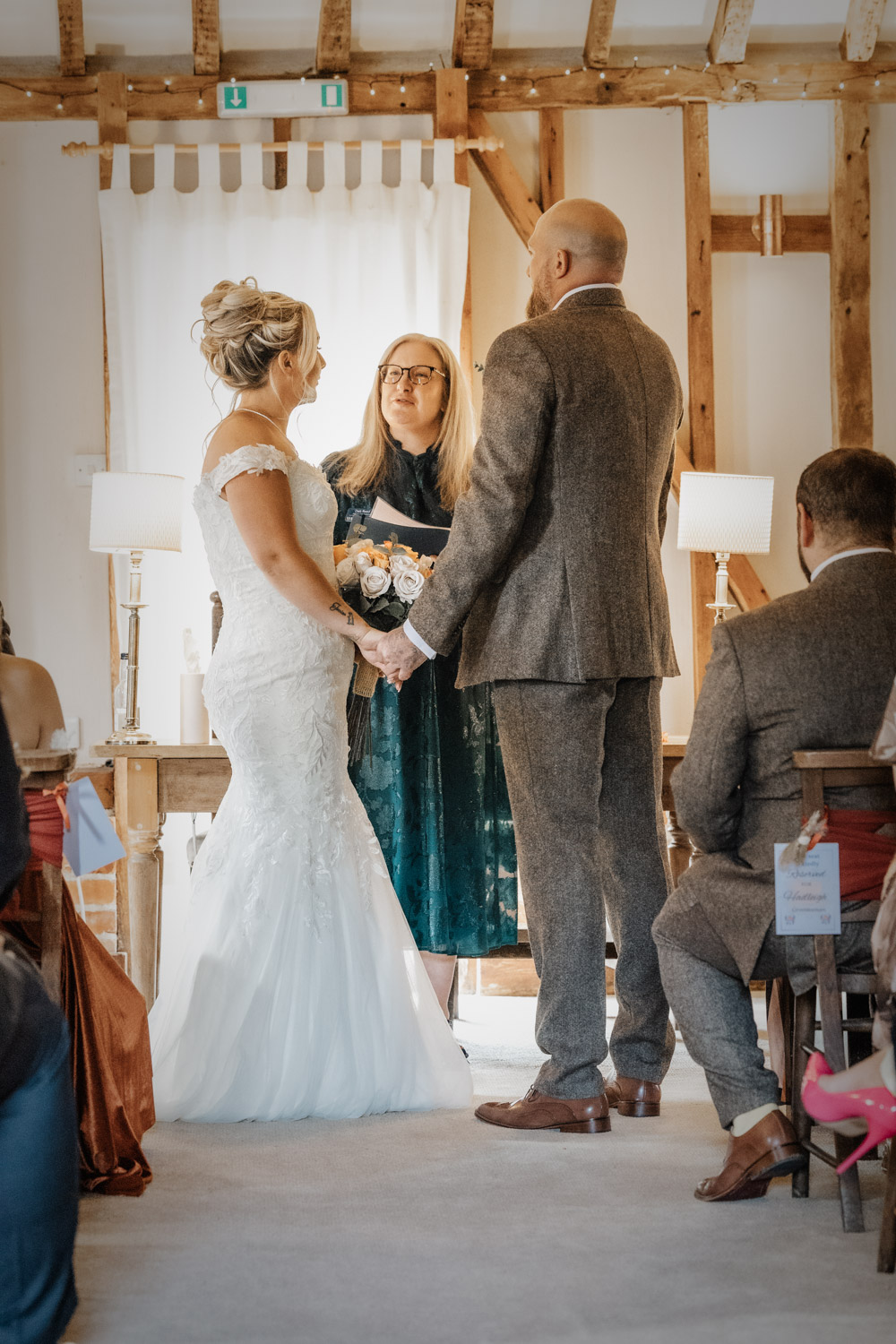 Deb Reed Celebrant Colchester Essex, performing the ceremony at Jacqui and Paulas wedding.