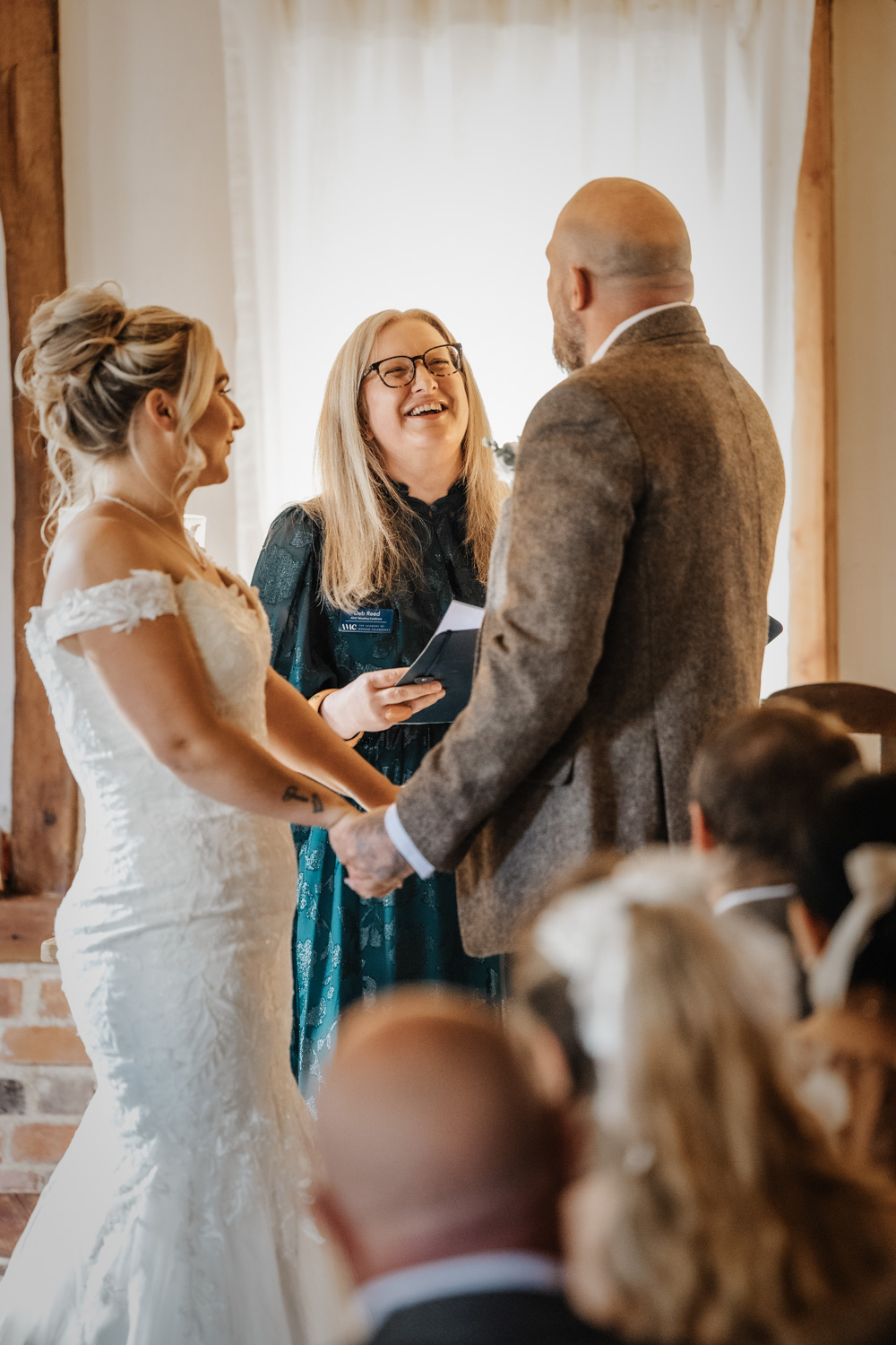 Deb Reed Celebrant Colchester Essex, performing the ceremony at Jacqui and Paulas wedding.